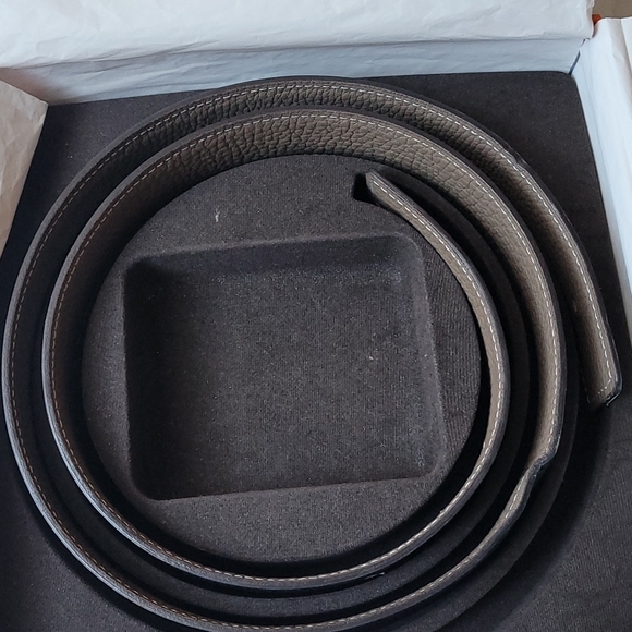 Hermes authentic belt women size 85T color Black and taupe - Picture 7 of 8